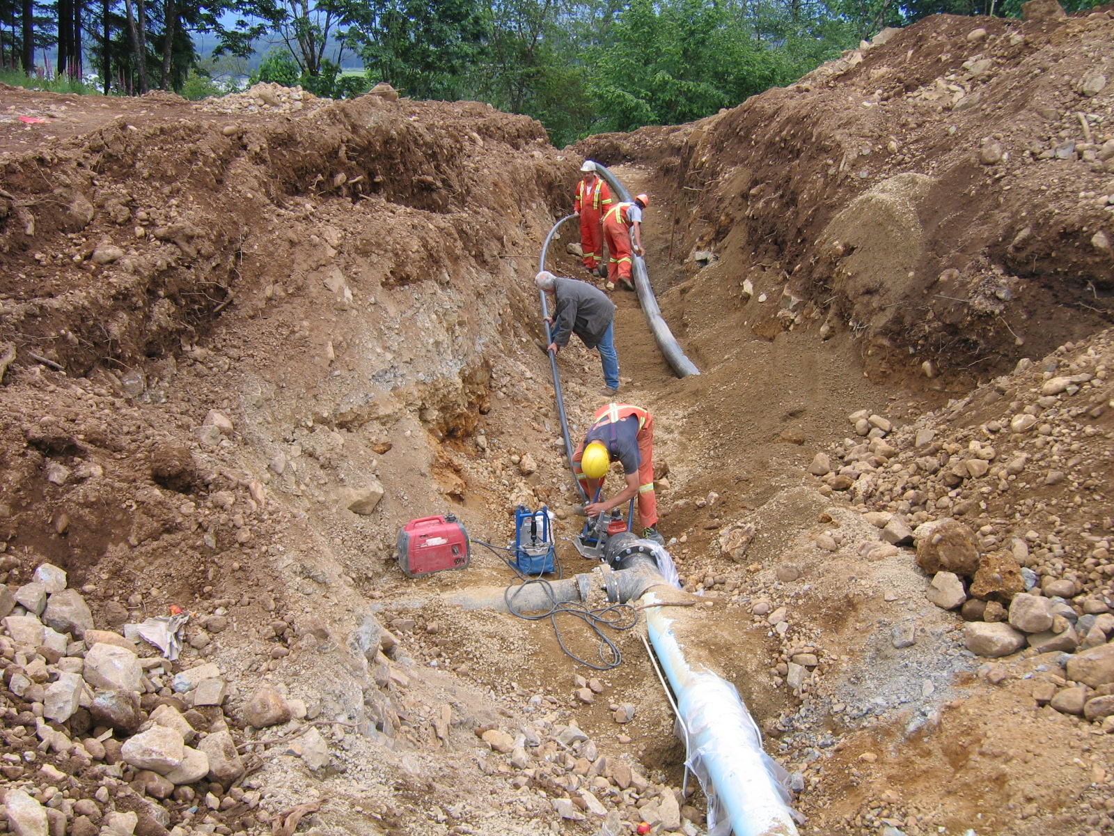 Water Line Trenching 